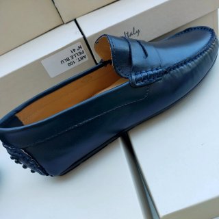 Scarpe uomo PELLE MOCASSINO BLU ITALY