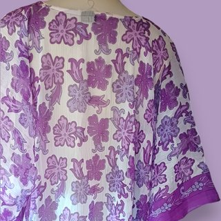 Túnica boho morada y blanca talla única