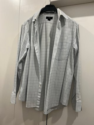 Camisa H&M Cuadros Gris Talla M