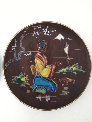 Juego de 2 Platos Decorativos Orientales antiguos