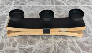 Portavelas de madera para 3 velas