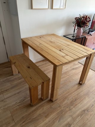 Mesa Comedor Lufe con Banco Madera
