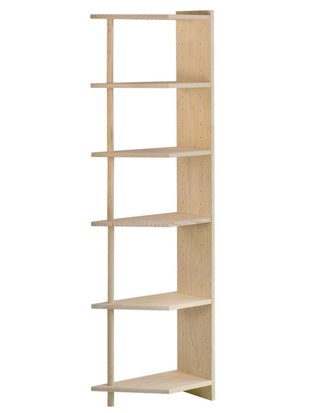 Estantería esquinera de madera maciza de pino