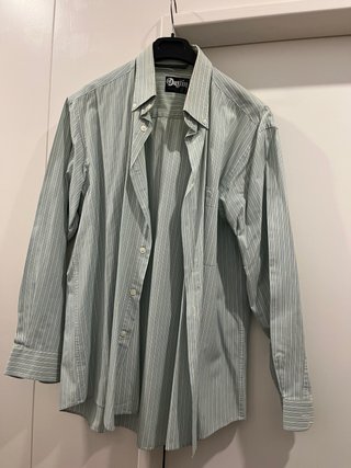 Camisa de vestir Dustin verde y blanca