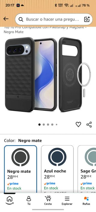 Funda Spigen Pixel 10/ Pro Negro Mate