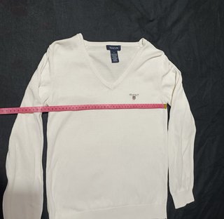 Jersey Gant Blanco Roto Cuello Pico – Talla M