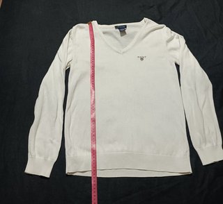 Jersey Gant Blanco Roto Cuello Pico – Talla M