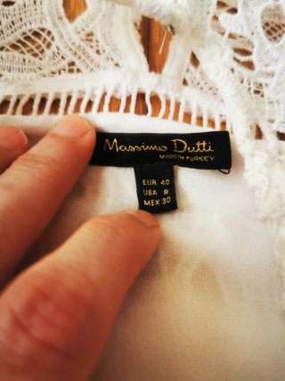 Blusa Massimo Dutti Encaje Blanca