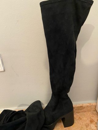 Botas Pull and Bear ante negras plataforma