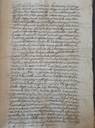 Documento manuscrito Carlos II 1644.  Sello 2n.