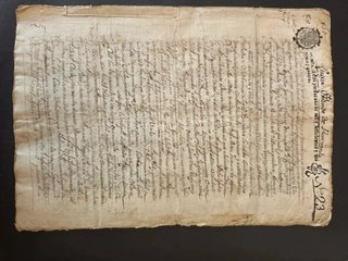 Documento manuscrito Carlos II 1644.  Sello 2n.