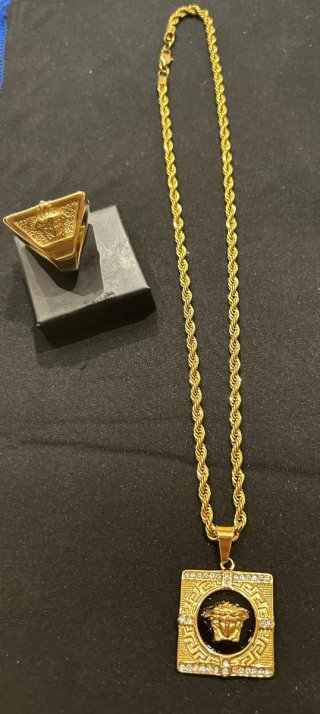 Conjunto Cadena y Anillo talla 10 20mm baño en oro