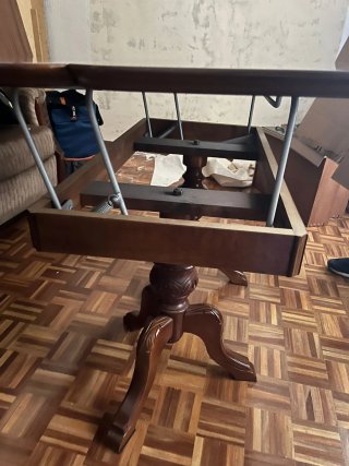 Mesa centro elevable y extensible madera