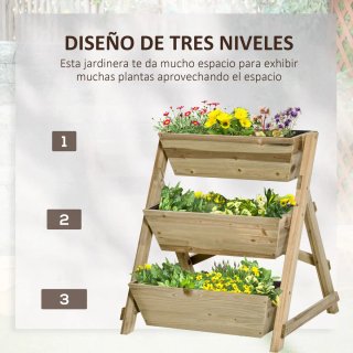 Jardinera Escalera 3 Niveles Madera