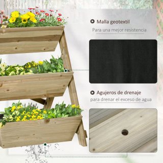 Jardinera Escalera 3 Niveles Madera