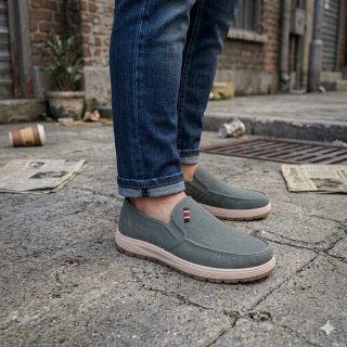Scarpe uomo MOCASSINO TELA grigie 40 A 45