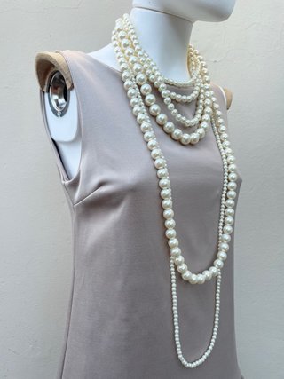Abito Dixie beige estivo con paillettes