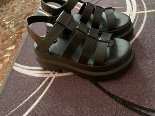 Sandalias negras plataforma mujer