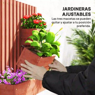 Jardinera Madera Pared con Enrejado