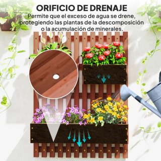 Jardinera Madera Pared con Enrejado