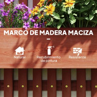 Jardinera Madera Pared con Enrejado