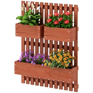 Jardinera Madera Pared con Enrejado