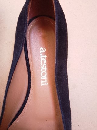 Ballerine A. Testoni Pelle Camoscio Nero 35,5