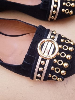 Ballerine A. Testoni Pelle Camoscio Nero 35,5
