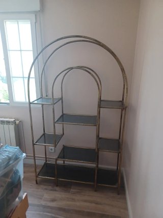 Estantería Vintage Cristal y Metal Dorado