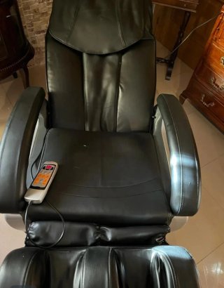 Sillón de masaje negro cuero sintético