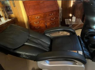 Sillón de masaje negro cuero sintético