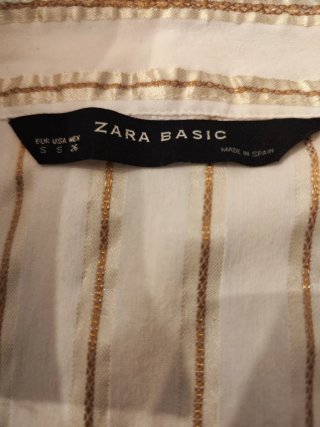Blusa Beige y Dorada Rayas