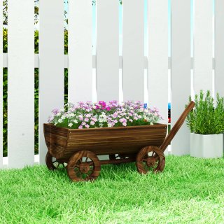Carrito Jardinera Madera 4 Ruedas