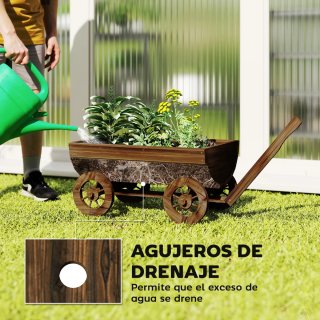 Carrito Jardinera Madera 4 Ruedas