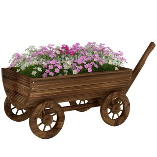 Carrito Jardinera Madera 4 Ruedas