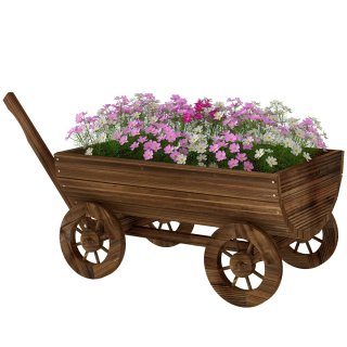 Carrito Jardinera Madera 4 Ruedas