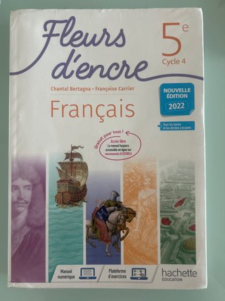 Français 5e cycle 4 Fleurs d'encre