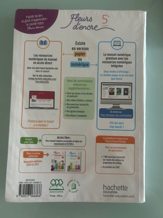 Français 5e cycle 4 Fleurs d'encre