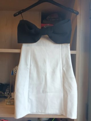 Vestido mini lazo negro y blanco XS