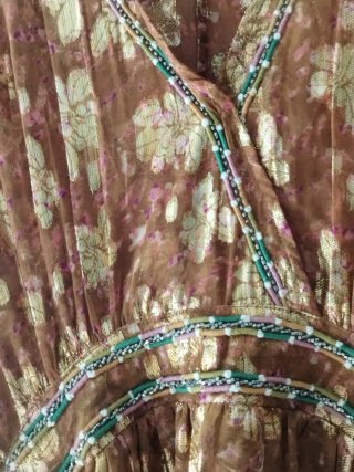 Vestido Slowlove Boho Marrón y Dorado Talla Única