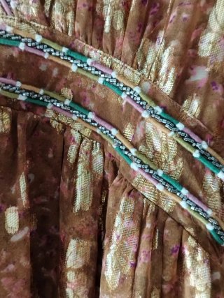 Vestido Slowlove Boho Marrón y Dorado Talla Única