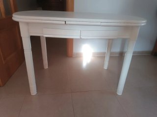 Mesa extensible blanca madera