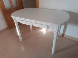 Mesa extensible blanca madera