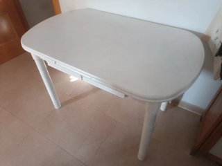 Mesa extensible blanca madera