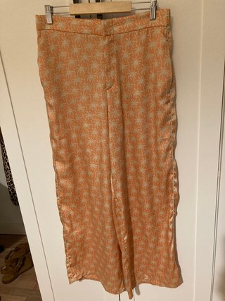Pantalón Zara Wide Leg Estampado Palmeras
