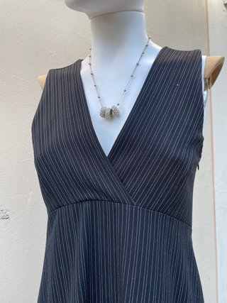 Abito Dixie elegante nero con righe