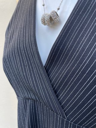 Abito Dixie elegante nero con righe