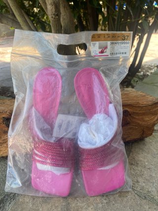 Sandalias Zara Tacon Rosa T.37