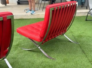 Poltrone Barcelona Pelle Rossa