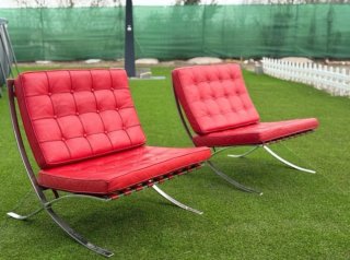 Poltrone Barcelona Pelle Rossa